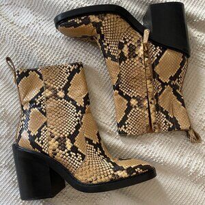 Tory Burch Heeled Sierra Snake print Ankle Boots
